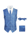 Men's 4 pc Paisley Vest Set