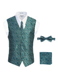 Men's 4 pc Paisley Vest Set