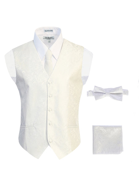 Men's 4 pc Paisley Vest Set